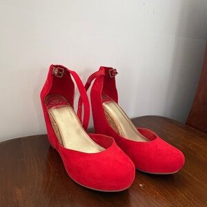Fergalicious Red Wedge Heels